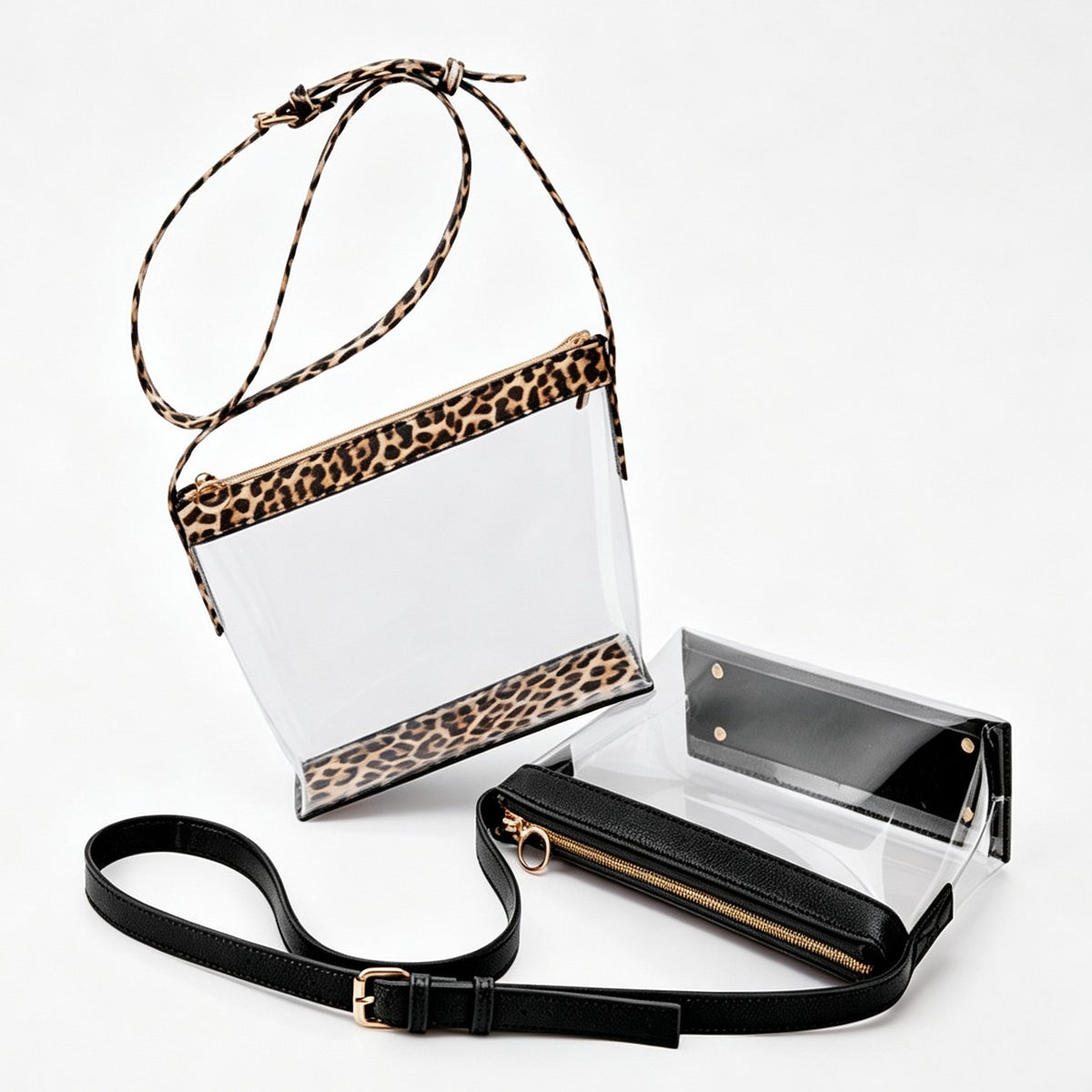 Clear Crossbody Bag Transparent PVC Stadium Shoulder Clutch Purse