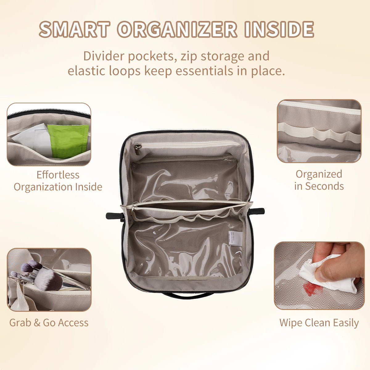Makeup Bag Beauty Organizer Pouch Cosmetic Storage Case
