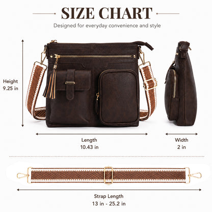 Multi Pocket Crossbody Bag Purse