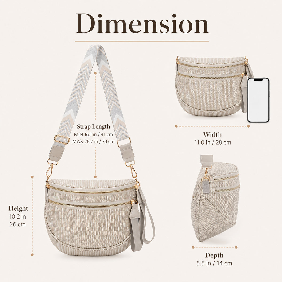 Woven Crossbody Bag Handy Shoulder Bag Saddle Purse
