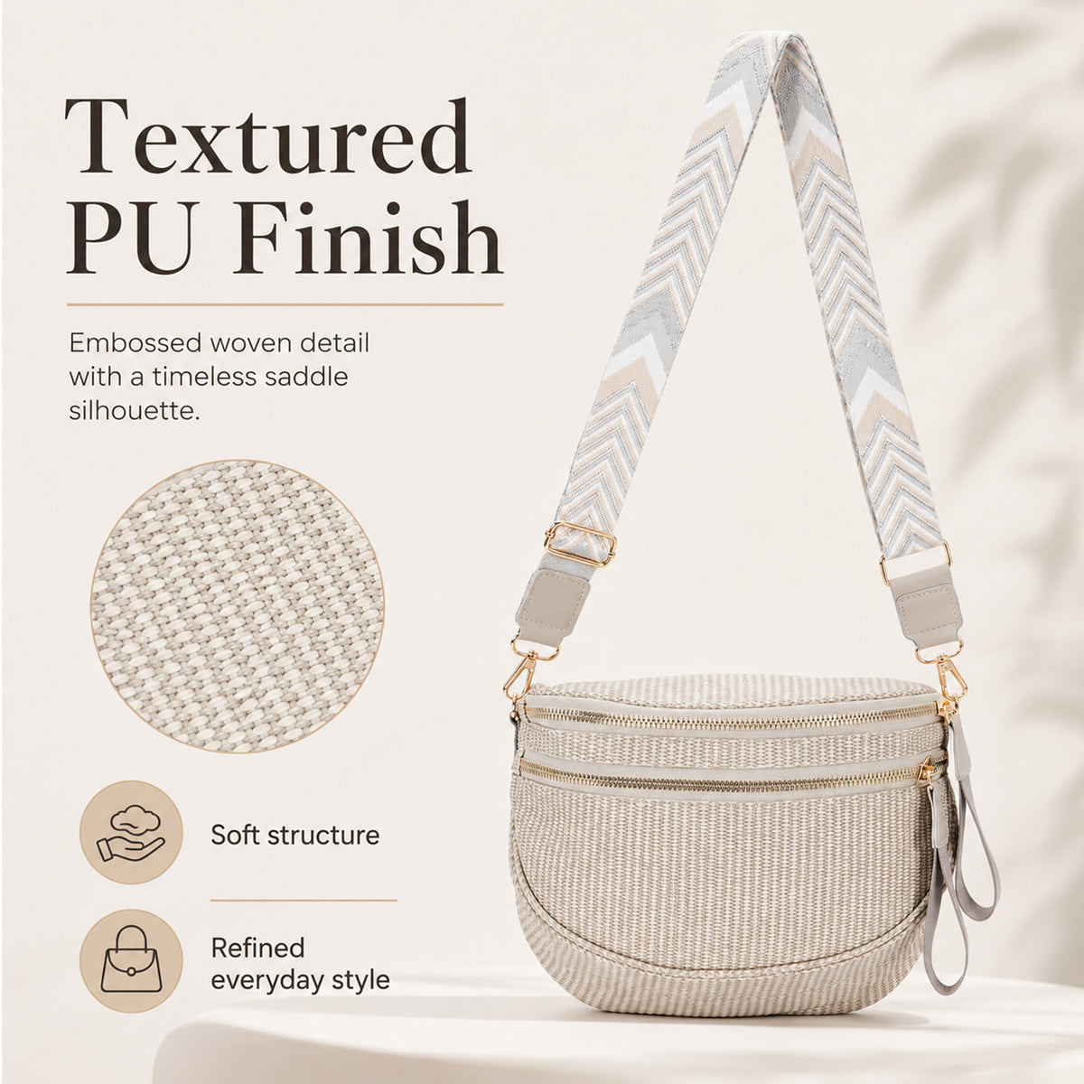 Woven Crossbody Bag Handy Shoulder Bag Saddle Purse