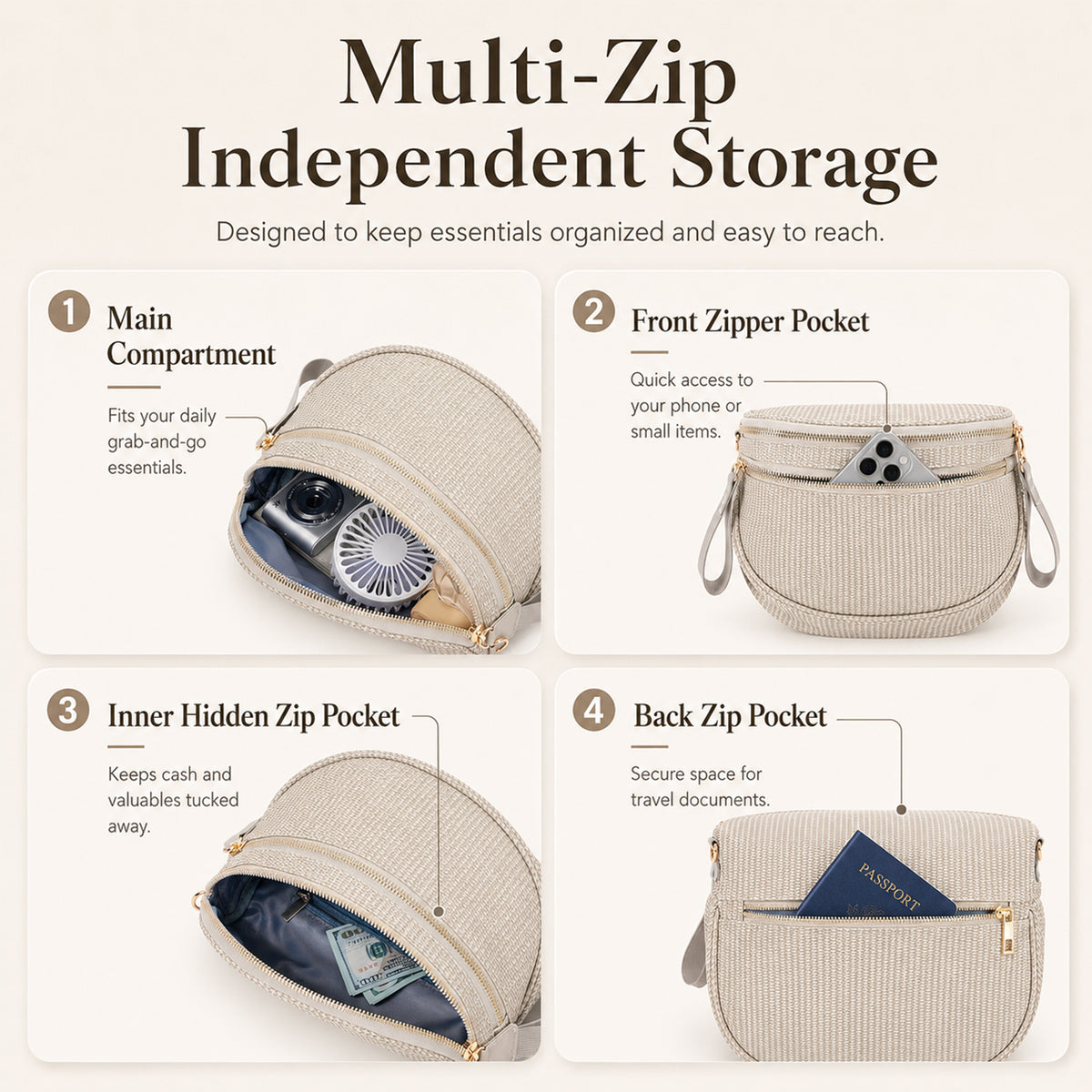 Woven Crossbody Bag Handy Shoulder Bag Saddle Purse