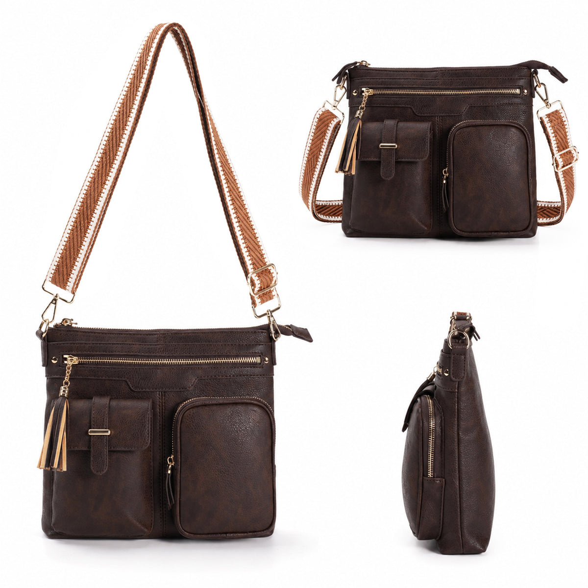 Multi Pocket Crossbody Bag Purse