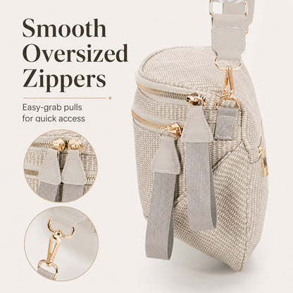 Woven Crossbody Bag Handy Shoulder Bag Saddle Purse