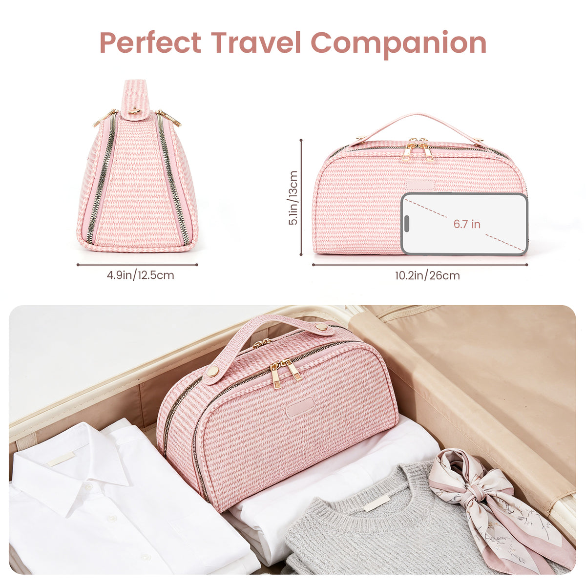 Handheld Makeup Pouch Cosmetic Bag Travel Toiletry Bag