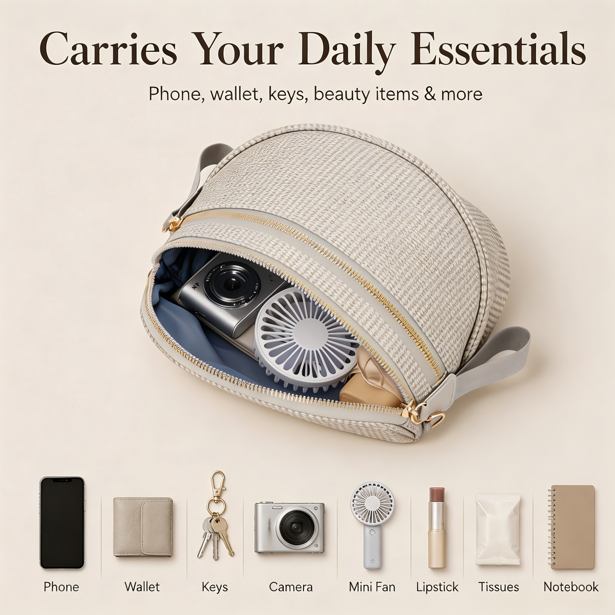 Woven Crossbody Bag Handy Shoulder Bag Saddle Purse