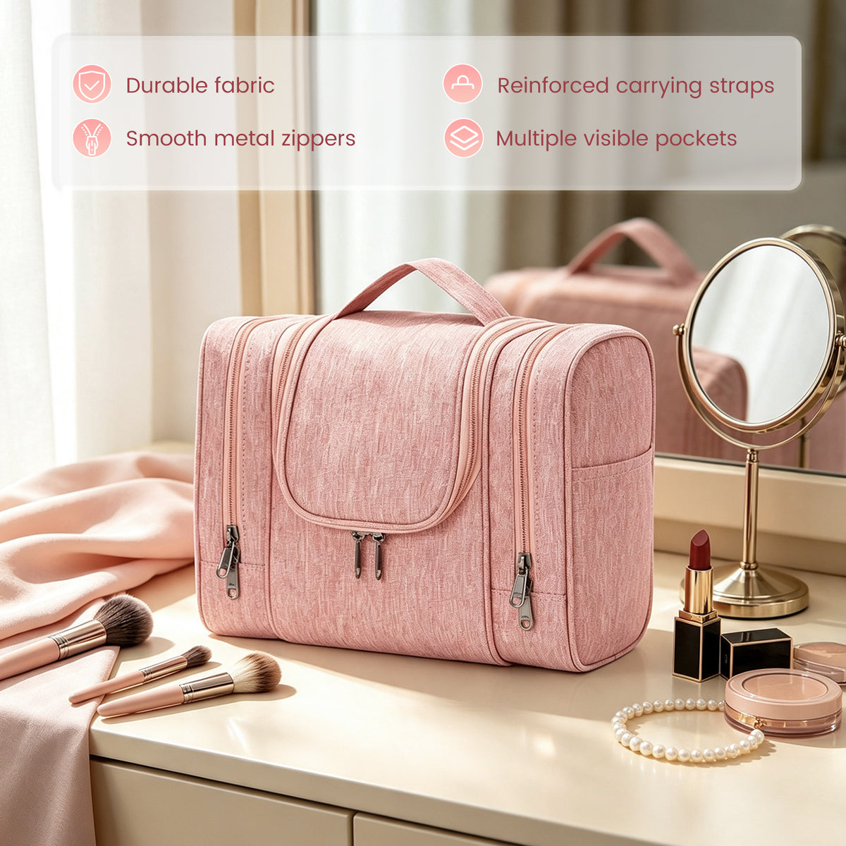 Toiletry Bag Travel Multi-Compartment Makeup Organizer Bag