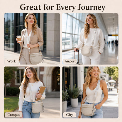 Woven Crossbody Bag Handy Shoulder Bag Saddle Purse