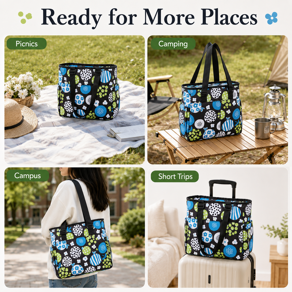 Causal Lunch Shoulder Bag Insulated Beach Tote Handbag