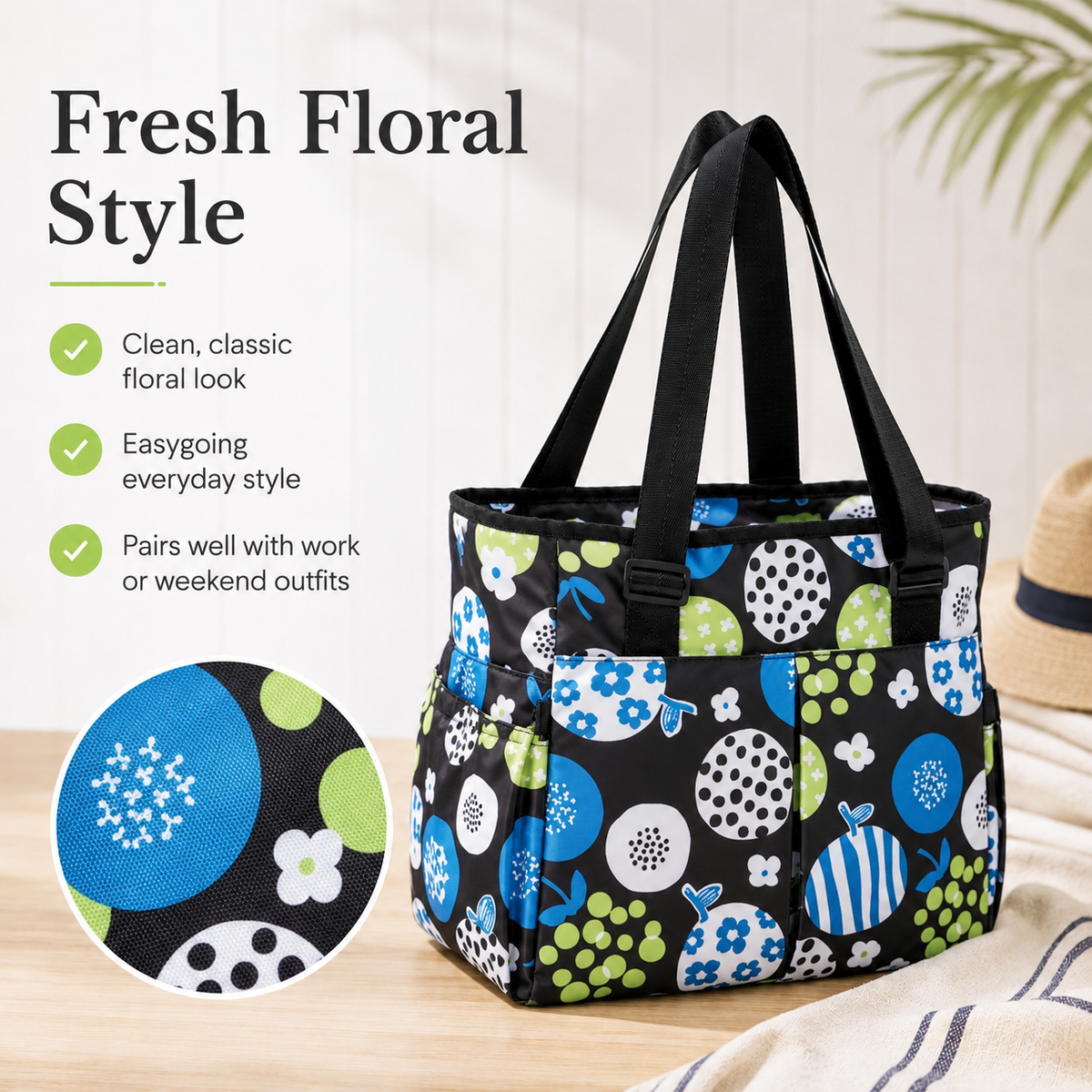 Causal Lunch Shoulder Bag Insulated Beach Tote Handbag
