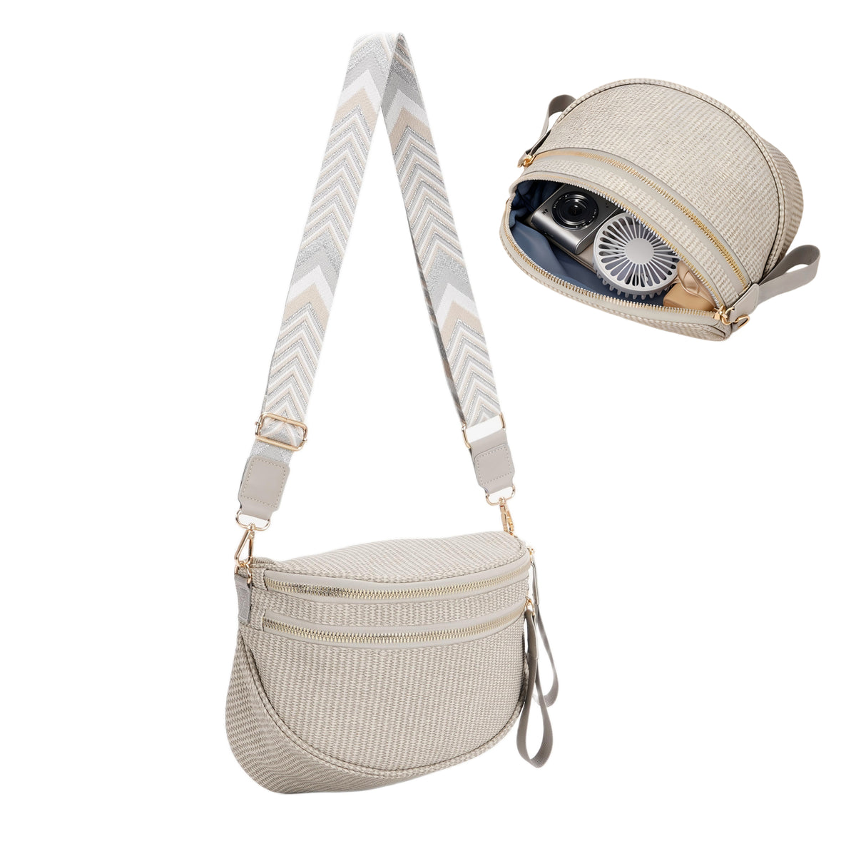 Woven Crossbody Bag Handy Shoulder Bag Saddle Purse