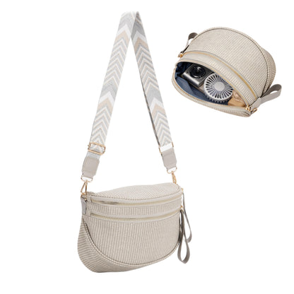 Woven Crossbody Bag Handy Shoulder Bag Saddle Purse