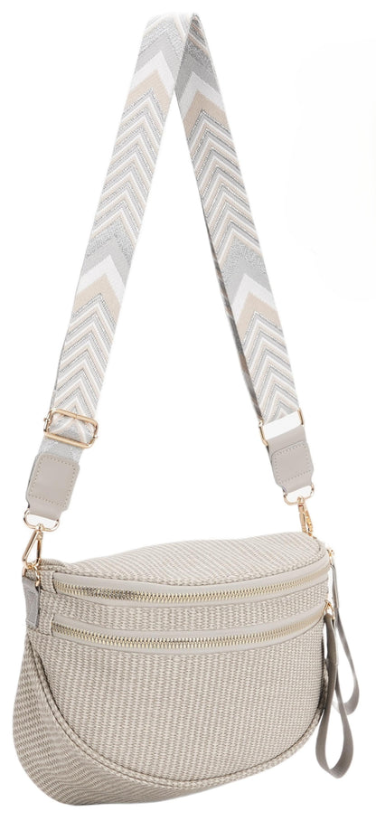 Woven Crossbody Bag Handy Shoulder Bag Saddle Purse