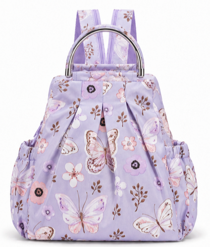 Printed  Floral Backpack Convertible Carryall Bucket Handbag