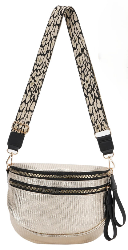 Woven Crossbody Bag Handy Shoulder Bag Saddle Purse