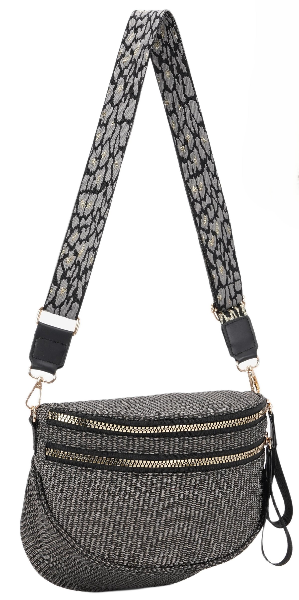 Woven Crossbody Bag Handy Shoulder Bag Saddle Purse